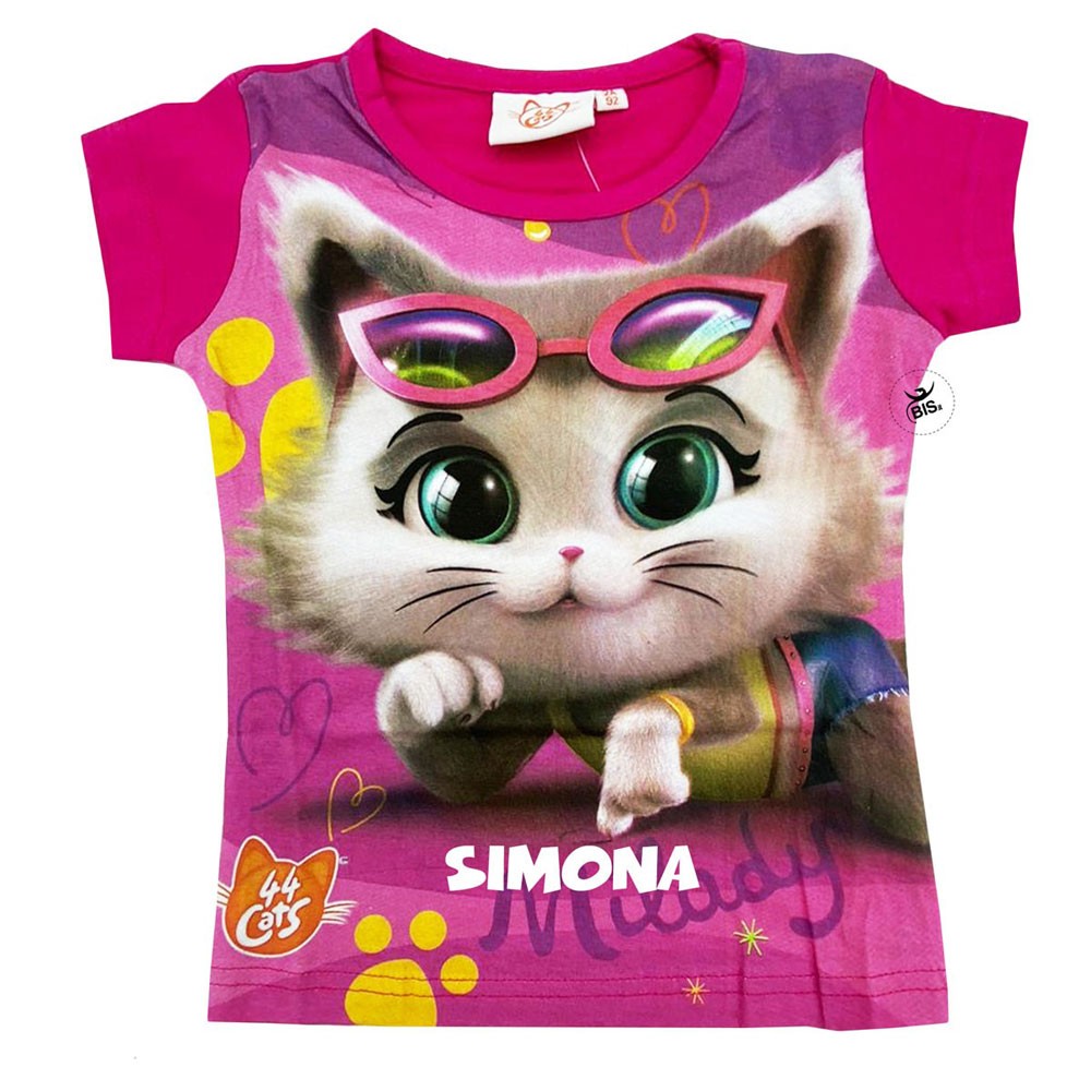 T-shirt bimba "44 gatti" con nome