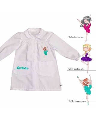 Grembiule femminuccia "Ballerina" personalizzabile con NOME