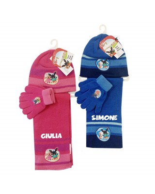 Kit cappellino, sciarpa e guanti "BING" con nome