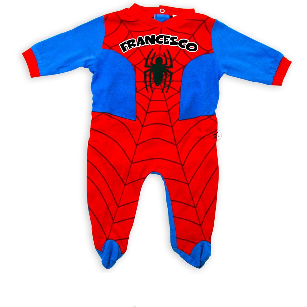 Tutina Spiderman con nome da personalizzare