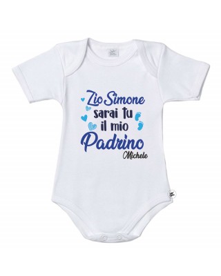 Body Neonato Personalizzabile - Maschietto [NOME PERSONALIZZATO] vuoi  essere la mia Madrina? - Idea Regalo - T-shirteria