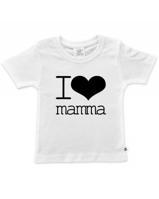 T-shirt bimba mezza manica "I love mamma"