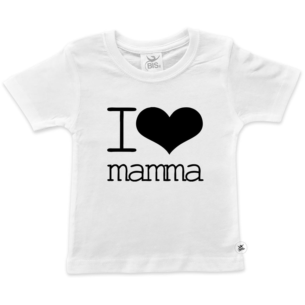 T-shirt bimba mezza manica "I love mamma"