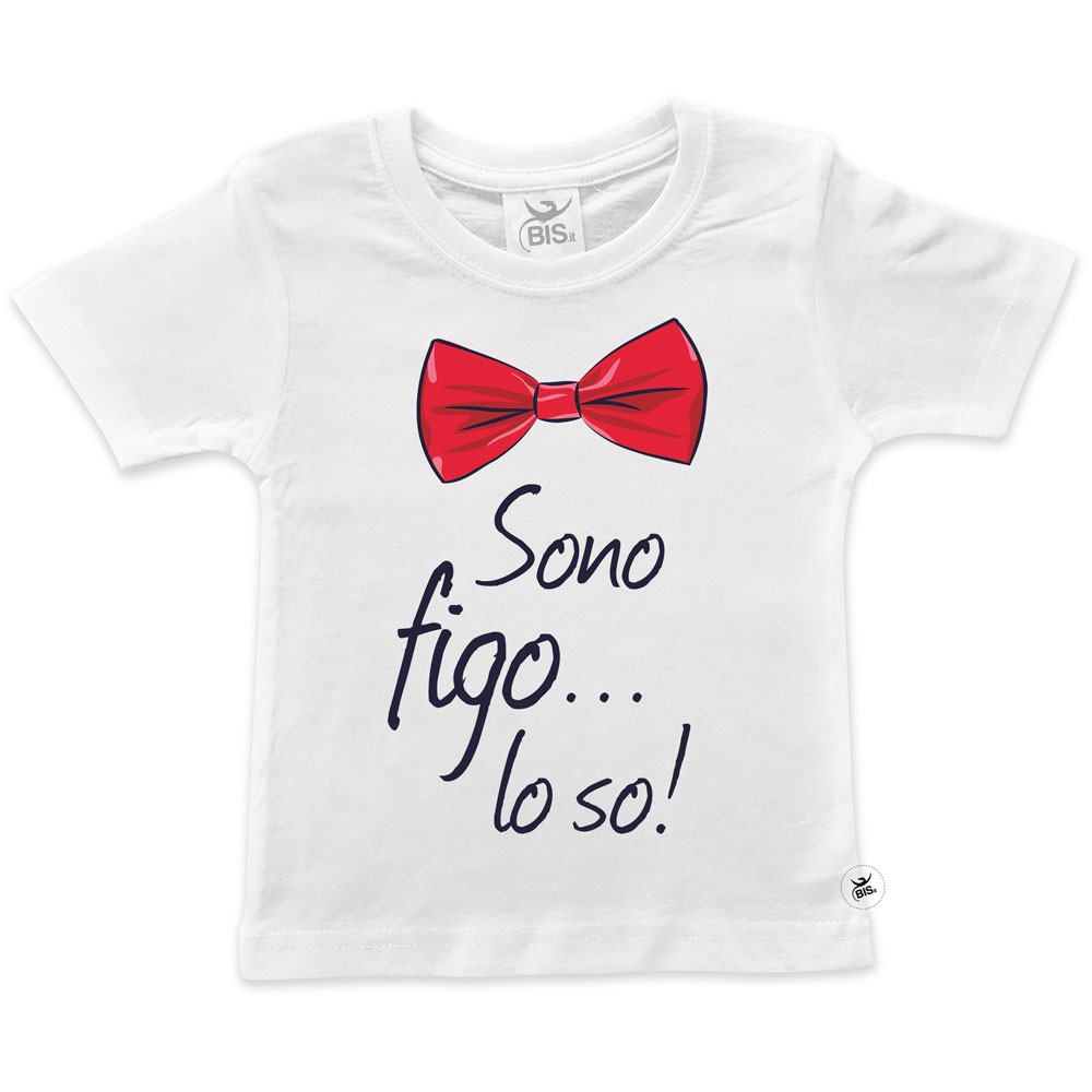 T-shirt bimbo manica corta "Sono figo...lo so"