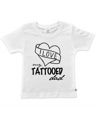 T-shirt bimba mezza manica "I love my tattooed dad"