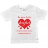 T-shirt bimba mezza manica "Io amo il mio papà proprio come la mia mamma"