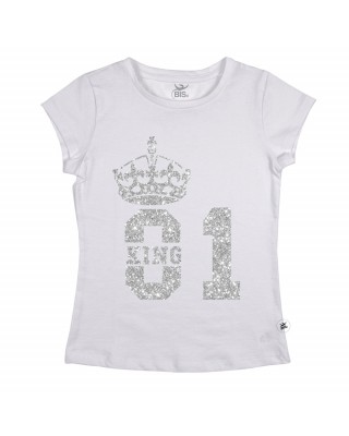 T-shirt Donna "Queen 01" con stampa glitterata