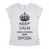 T-shirt donna manica corta "Keep calm sono un'amica della sposa"