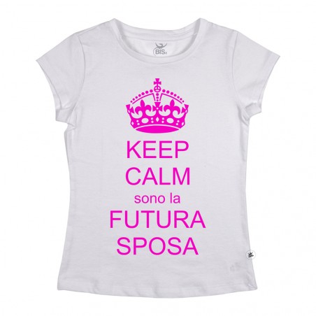 T-shirt donna manica corta "Keep calm sono la futura sposa"
