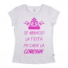 T-shirt donna mezza manica "Se abbasso la testa mi cade la corona"