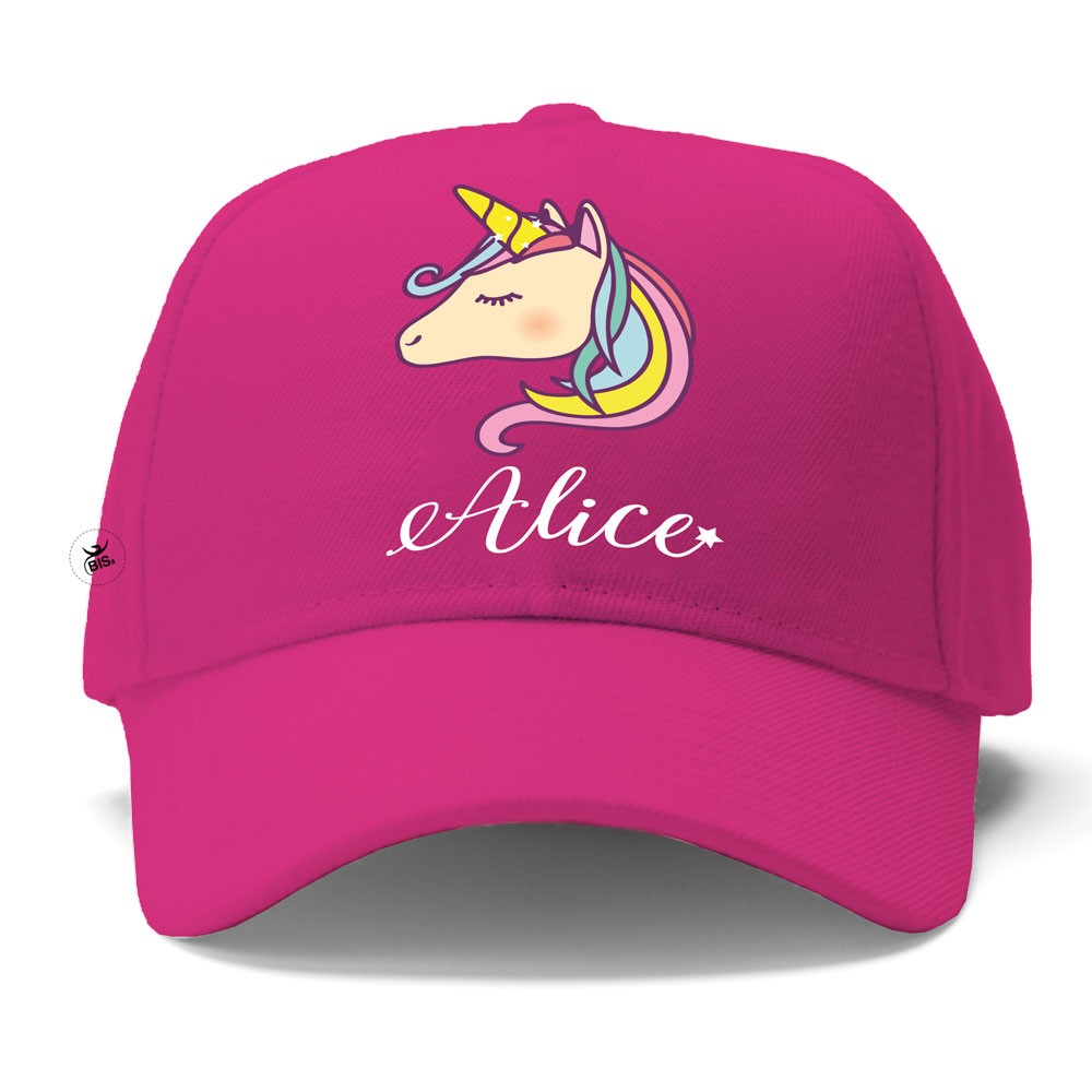 Cappellino con visiera "Unicorno" fuxia
