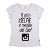 T-shirt donna manica corta "Il mio selfie è meglio del tuo"
