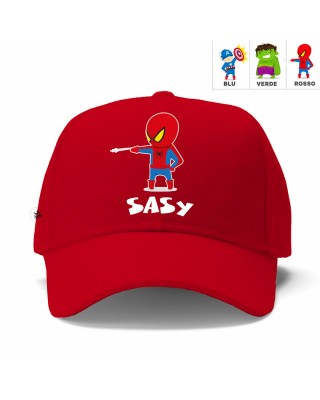 Cappellino con visiera "Super eroe" rosso