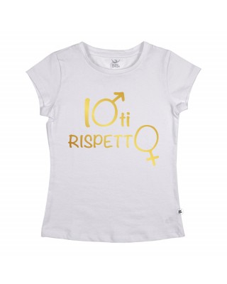 Maglia donna mezza manica "Io ti rispetto"