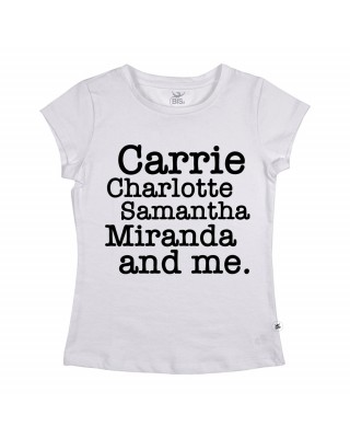 T-shirt con stampa "Carrie, Charlotte, Samantha, Miranda and me"