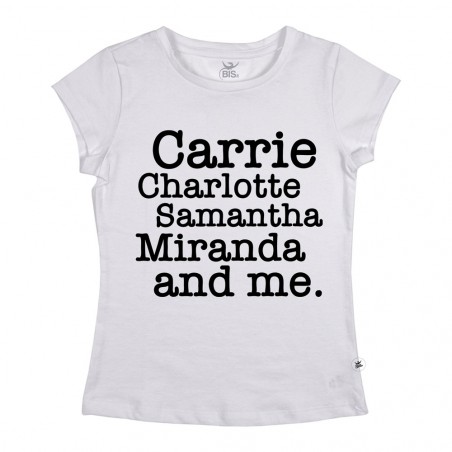 T-shirt con stampa "Carrie, Charlotte, Samantha, Miranda and me"