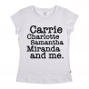 T-shirt con stampa "Carrie, Charlotte, Samantha, Miranda and me"