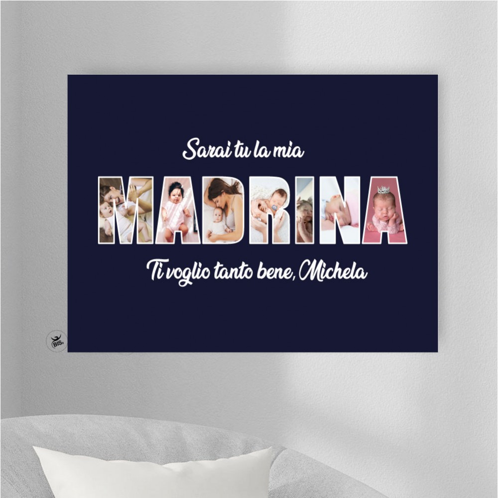 Foto-quadro Sarai tu il/la mio/a madrina/padrino da personalizzare con  foto