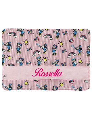 Tovaglietta asilo Disney "Minnie" a righe rosa