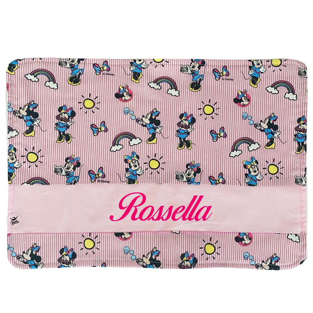Tovaglietta asilo Disney "Minnie" a righe rosa
