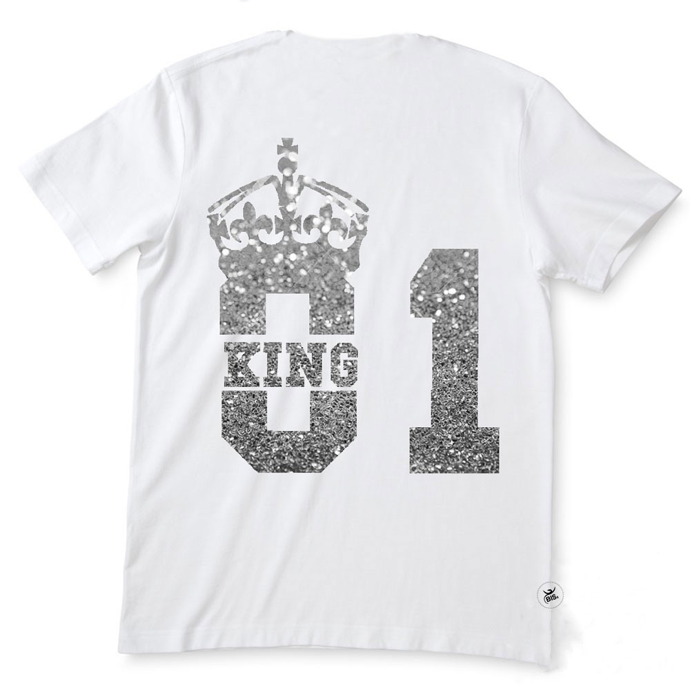 T-shirt Uomo "King 01" con stampa glitterata