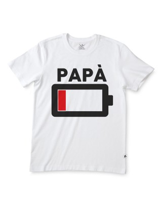 T-shirt uomo mezza manica "BATTERIA SCARICA" Papà
