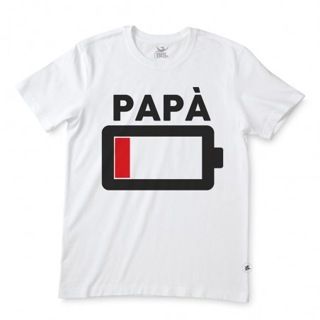 T-shirt uomo mezza manica "BATTERIA SCARICA" Papà