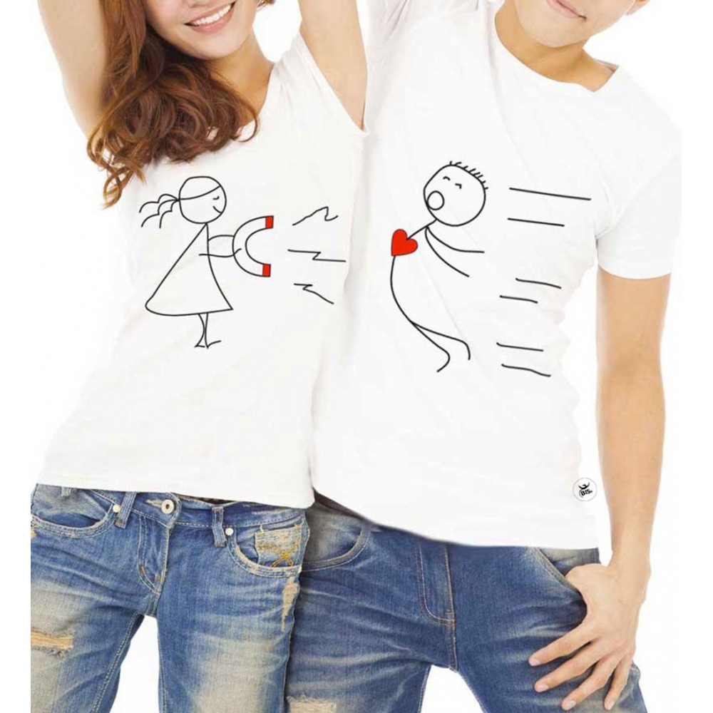 T-shirt di coppia lui e lei Stiamo bene insieme come latte e biscotti!  kawaii, idea regalo per San Valentino!