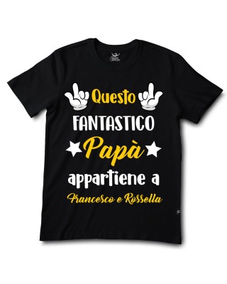 T-shirt uomo da personalizzare "Questo fantastico papà appartiene.."