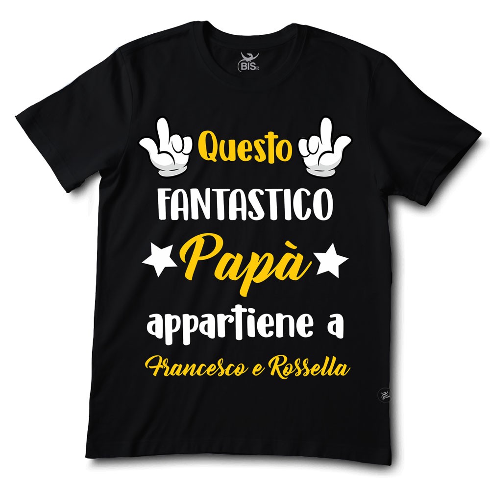 T-shirt uomo da personalizzare "Questo fantastico papà appartiene.."