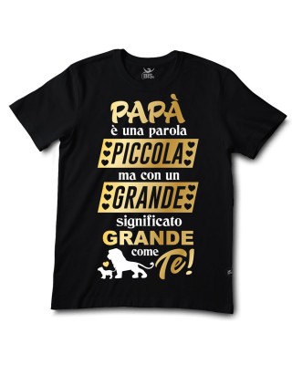 T-shirt uomo mezza manica "Papà e una parola piccola ma con un significato grande grande come te"