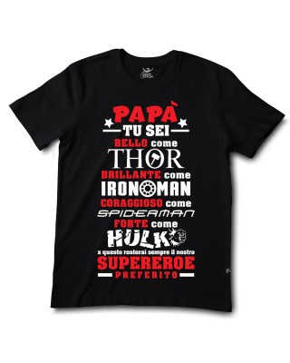 T-shirt uomo mezza manica "Supereroe preferito"