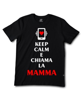 T-shirt uomo mezza manica "Keep calm e chiama la mamma"
