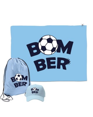 Kit telo mare, cappellino e sacca "Bomber"