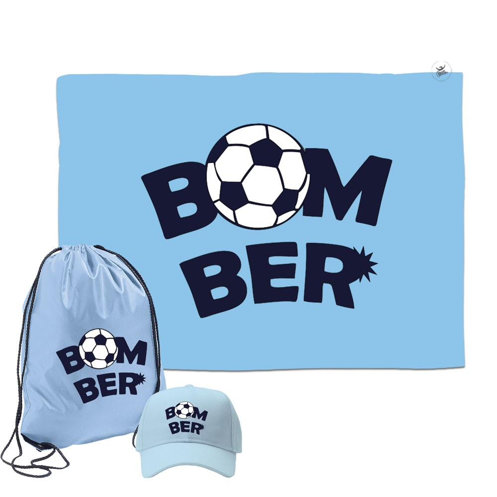 Kit telo mare, cappellino e sacca "Bomber"