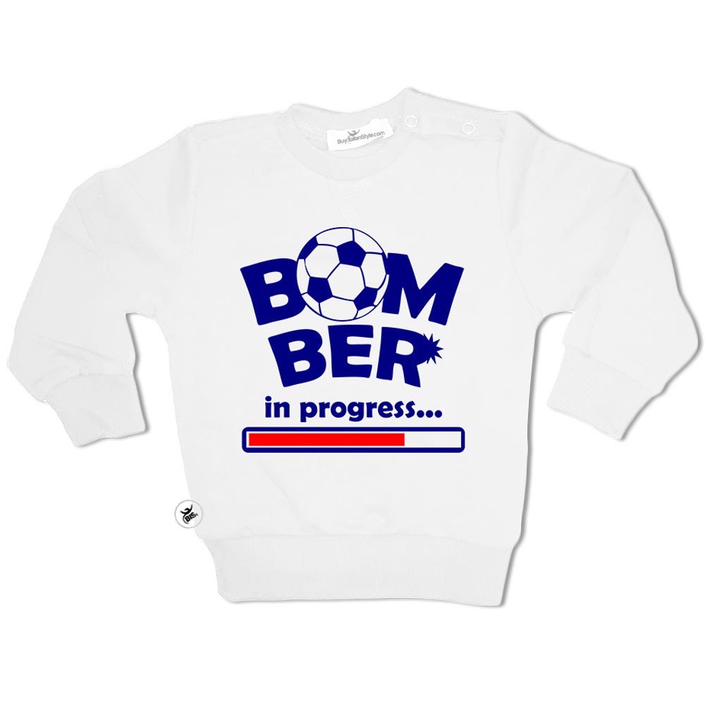 Felpa per bambini grafica "BOMBER in progress"