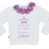 Little girl' Sweatshirt flowers applied + crown