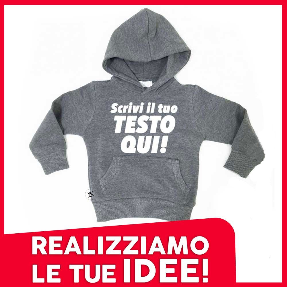 Felpa PERSONALIZZABILE NEONATI E BAMBINI con cappuccio e marsupio