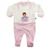 Winter Newborn jumpsuit, with hearts + "I'm daddy's meatball" print.
