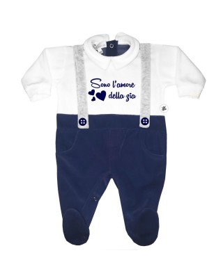 Chenille Bodysuit with suspenders "I am the aunt's love"