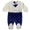 Winter Newborn jumpsuit, with hearts + "I'm daddy's meatball" print.