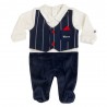 Winter Newborn jumpsuit, with hearts + "I'm daddy's meatball" print.
