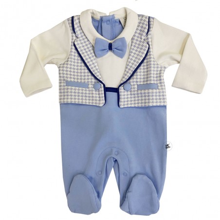 Tutina in caldo cotone con gilet e papillon