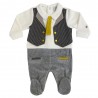 Winter Newborn jumpsuit, with hearts + "I'm daddy's meatball" print.