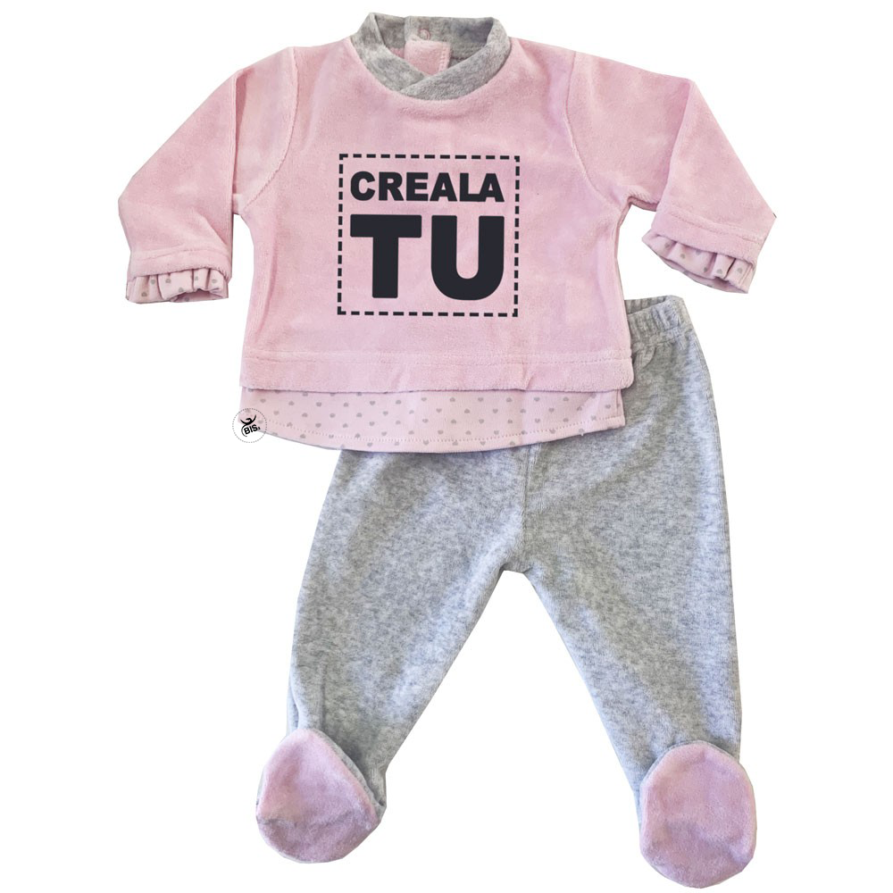 Completino Clinica rosa e grigio da personalizzare