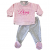 Completino Clinica  rosa e grigio "Diva si nasce"