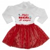 Newborn Dress in tulle with hearts, "Best gift ever"