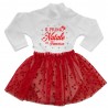Newborn Dress in tulle with hearts, "My first Christmas"