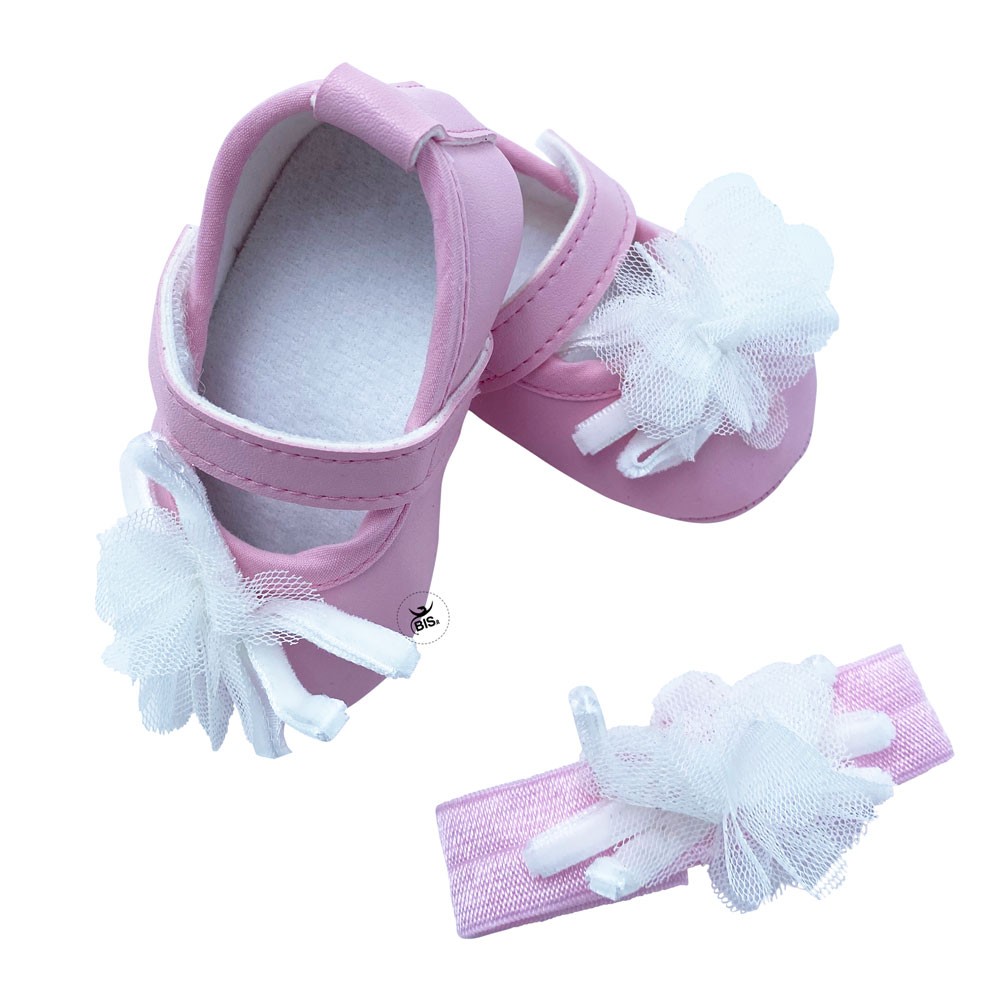 Kit scarpine e fascia da culla