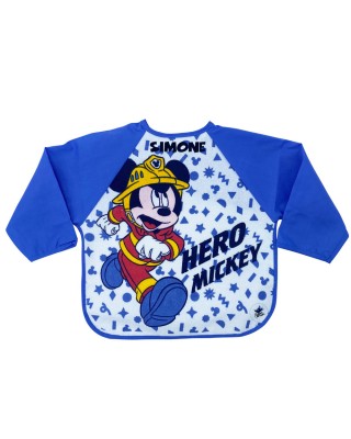 Bavaglino con maniche "Super Mickey"  azzurro